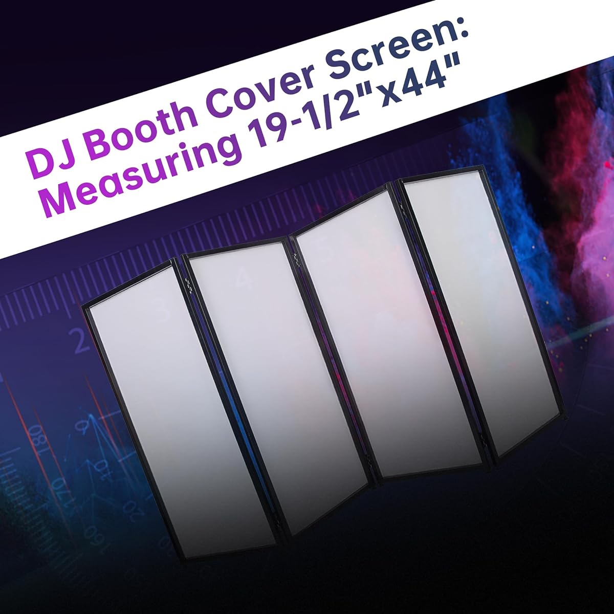 ECOTRIC Portable DJ Facade Foldable Cover Screen White/Black Facade+Cross Frame Booth Steel+Travel Bag Case Projector Display Scrim Panel with Foldable