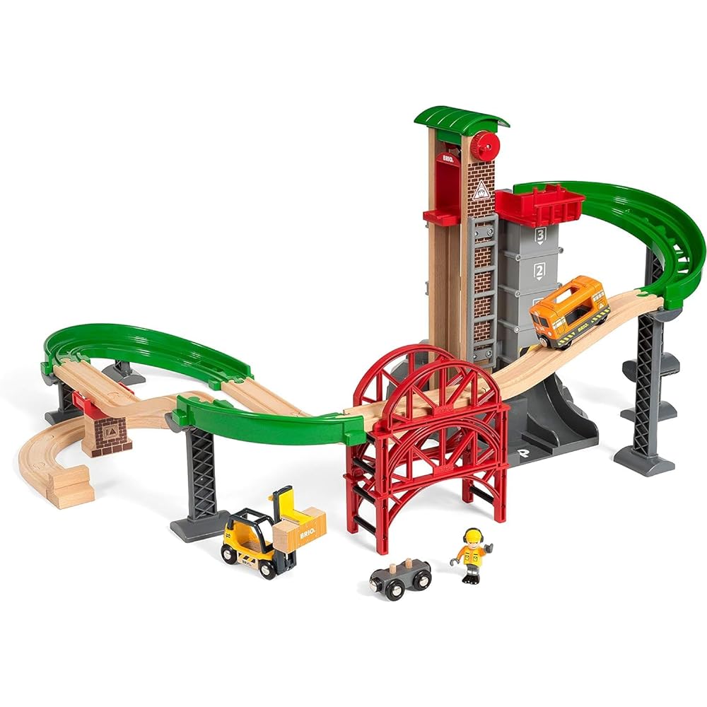 BRIO WORLD Warehouse Rail Set Ages 3+ (Train Toy Wooden Rail) 33887
