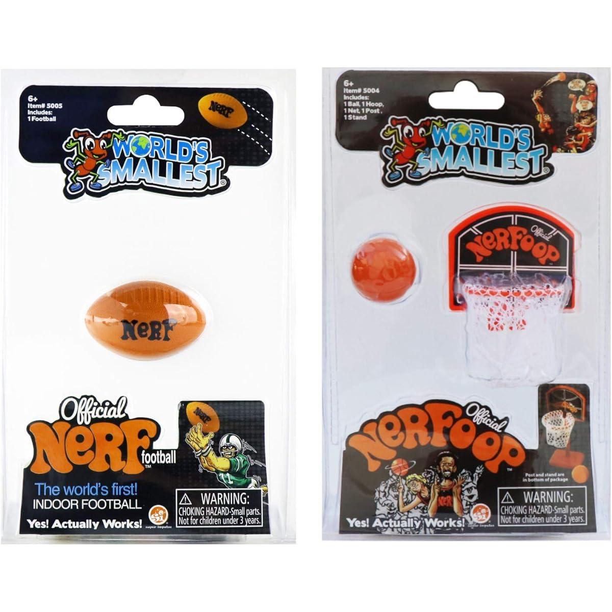 Worlds Smallest Nerf Football Nerf Basketball - Bundle (Set of 2)
