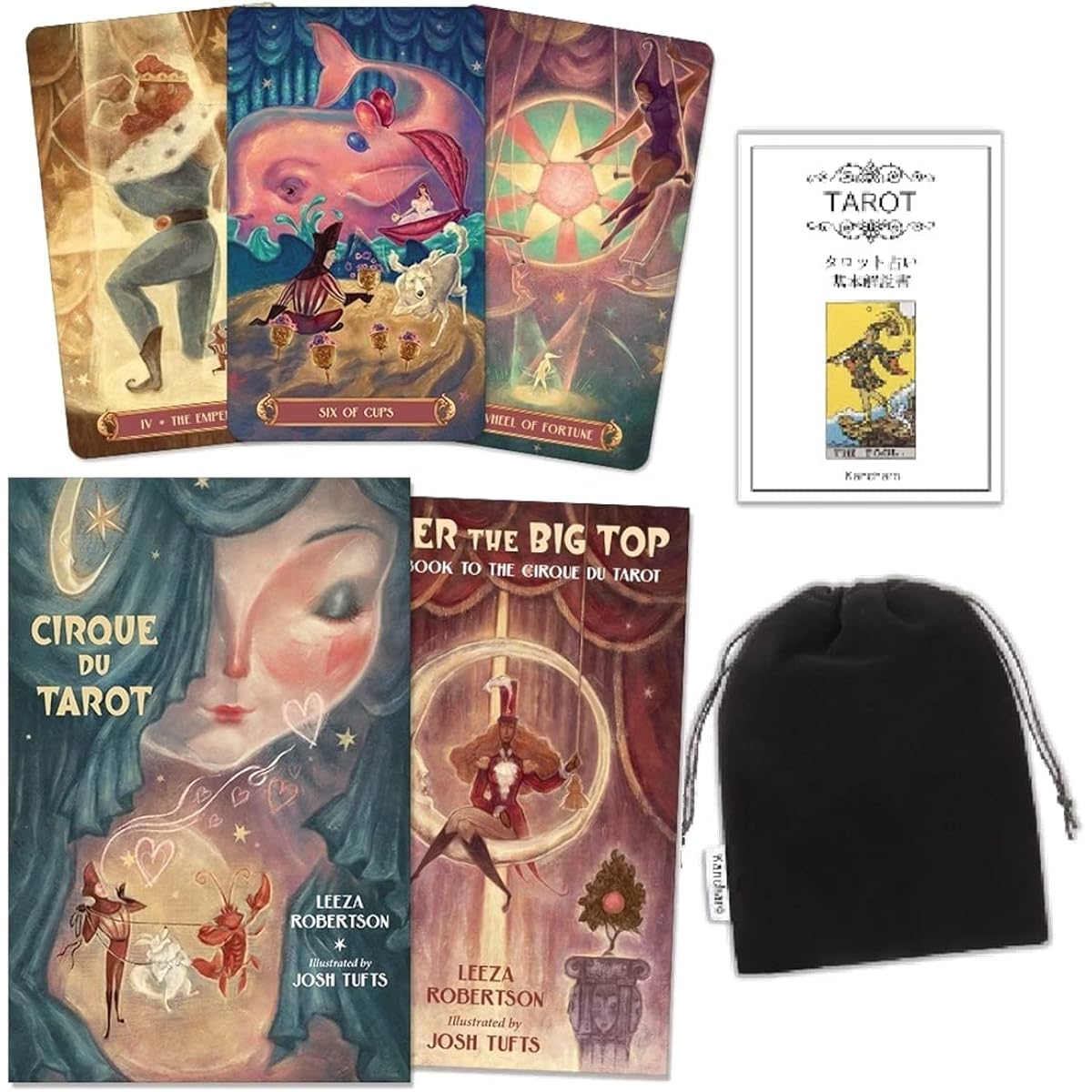 Kancharo Tarot Cards 78 Pieces Tarot Fortune Telling [Cirque Du Tarot] Japanese Tarot Cards Basic Instructions & Pouch Included (Genuine Product)