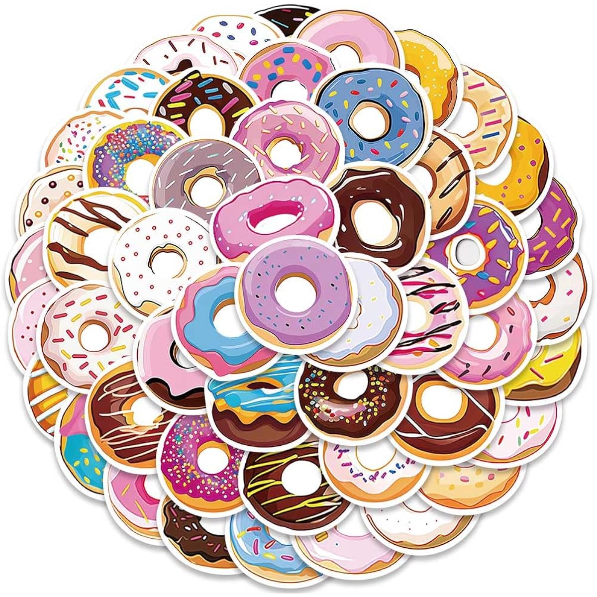 Donut sticker pack (donut) 50 pieces
