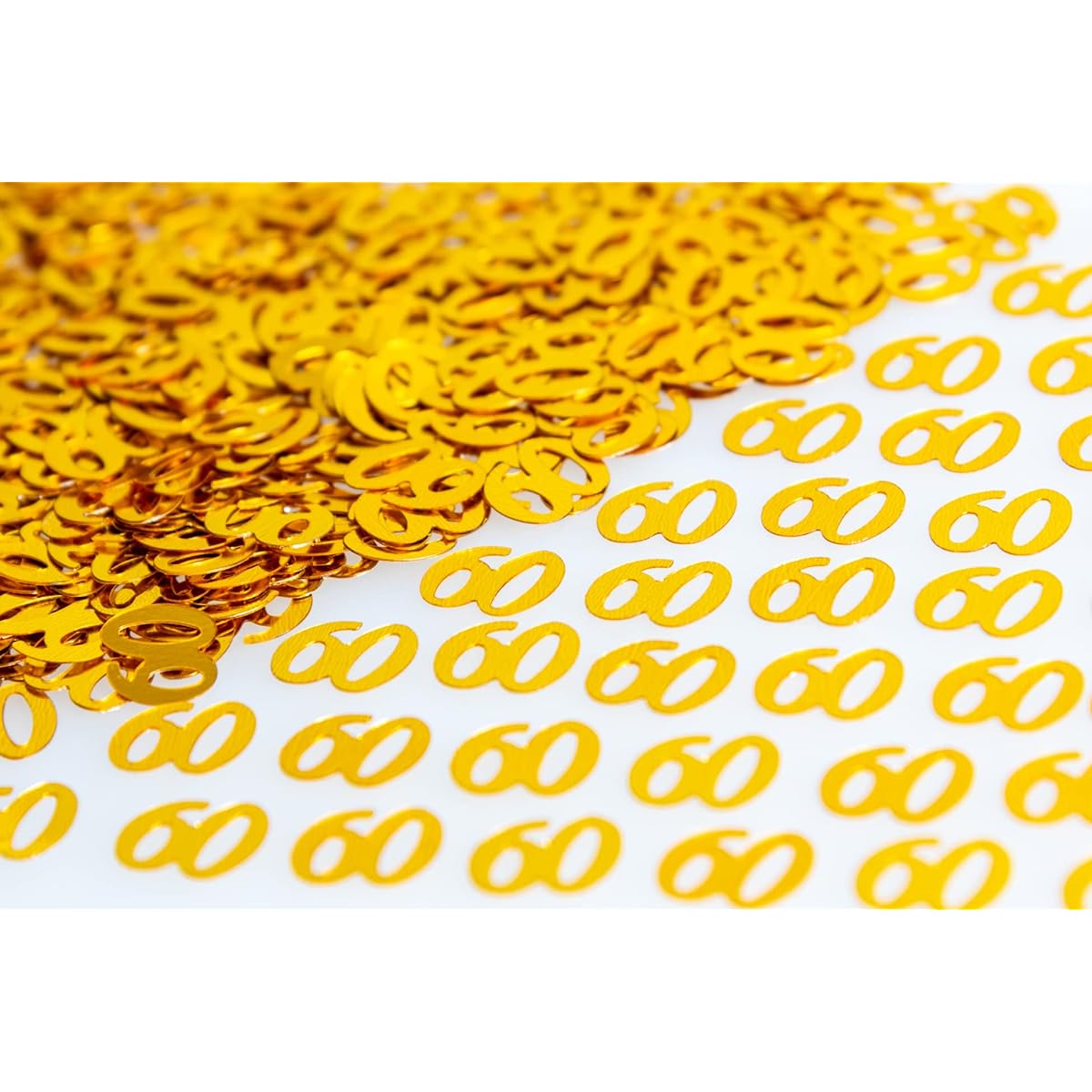 SHATCHI 60th Birthday Confetti Foil 14g Gold Metallic Glitter Table Scatter Party Decorations 12mm