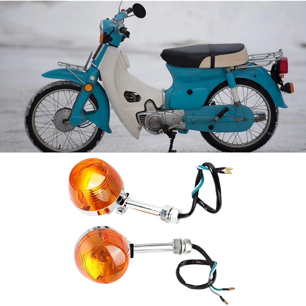 Turn Signal Light ABS 2 Pieces 12V Turn Signal Light 8mm Honda C70 CT70 CT90 XL100 CB350 CM400 CB450 CB750