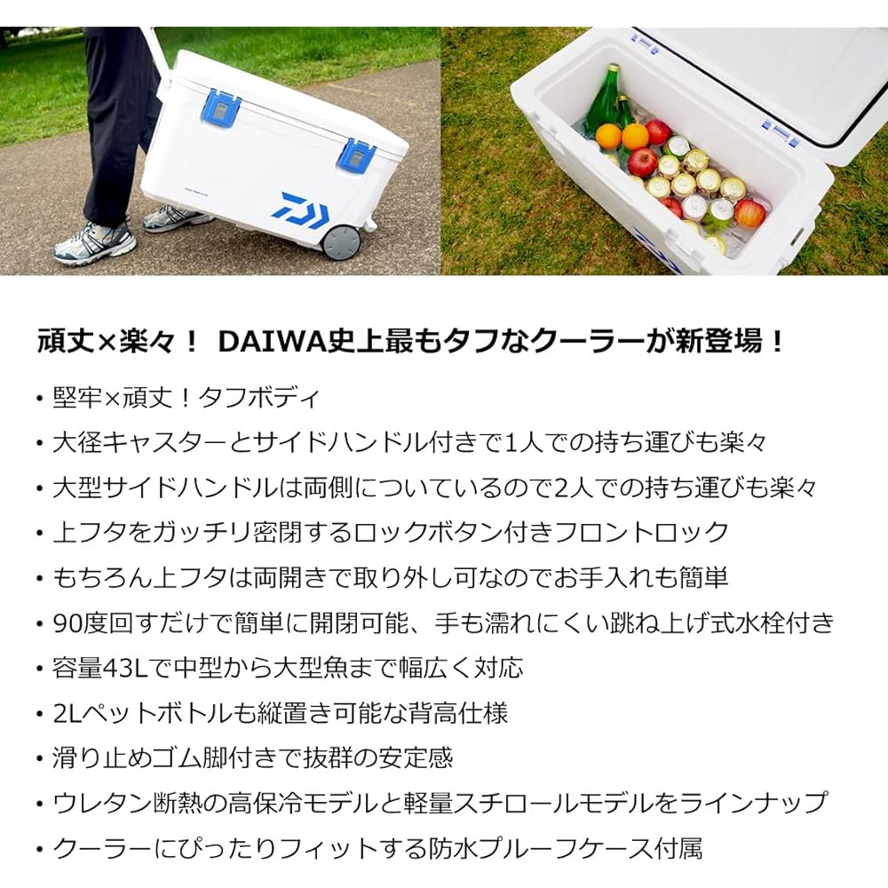 DAIWA Cooler Box Tough Trunk GU (Urethane)/S (Styrene) 4300 (Capacity: 43L) Various (2023 Model)