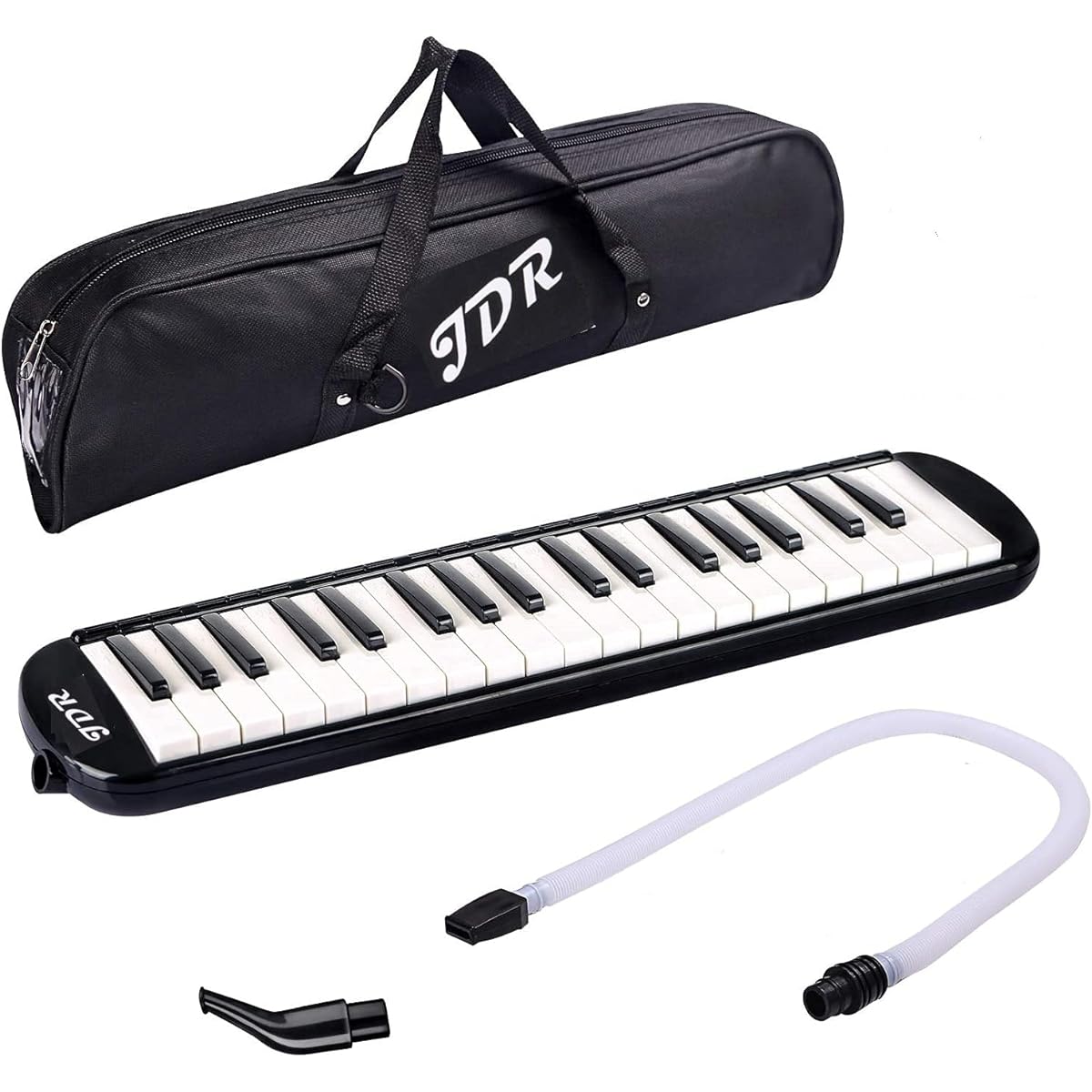 Technobuyers JDR 37 Key Melodica Beginner Tube Mouthpiece Air Piano Keyboard Musical Instrument with Carry Bag Black