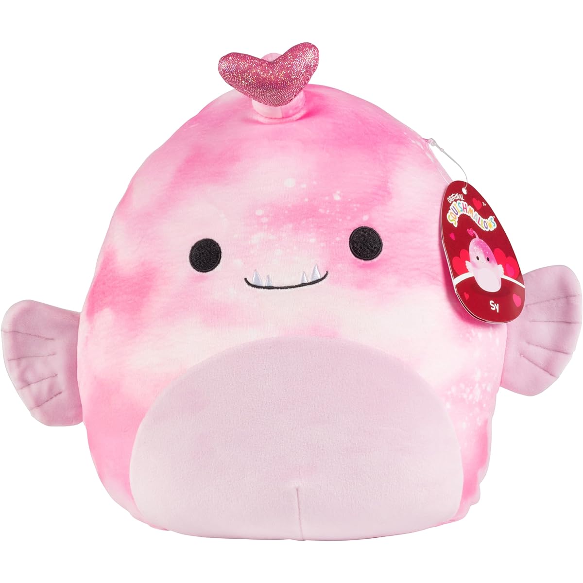 Squishmallows 10" Sy the Anglerfish Valentine's Day Plush - Officially Licensed Kelly Toy - Collectible Soft & Squishy Fish Plush - Add to Team - Gift for Kids, Girls, and Boys - 10"