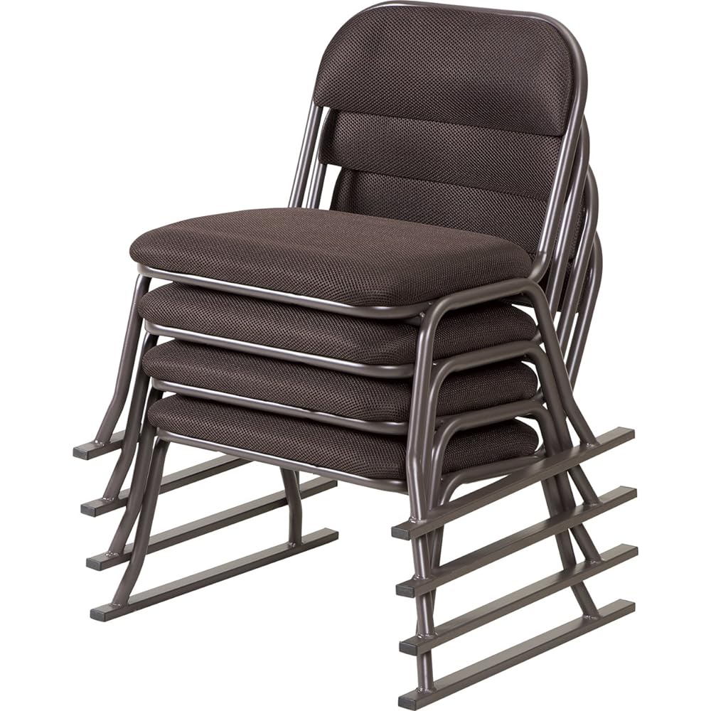 PEARL METAL Dining Chair Mesh Brown (Approx.) Body: Width 52.5 x Depth 50 x Height 53cm, Seat Height: 30cm