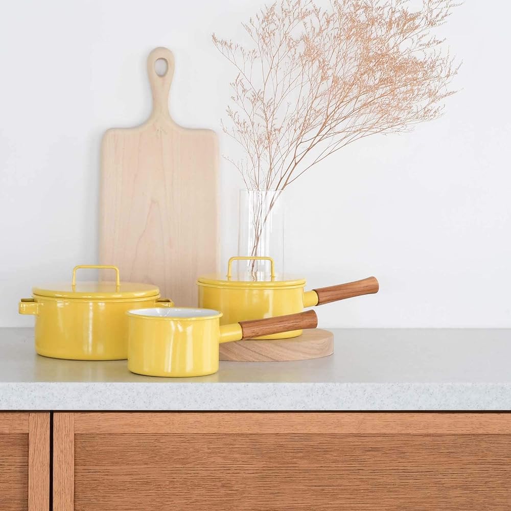 365methods Two-handed Pot Casserole Enamel 20cm IH Compatible Oven Safe Dishwasher Safe Yellow YY-20C.Y