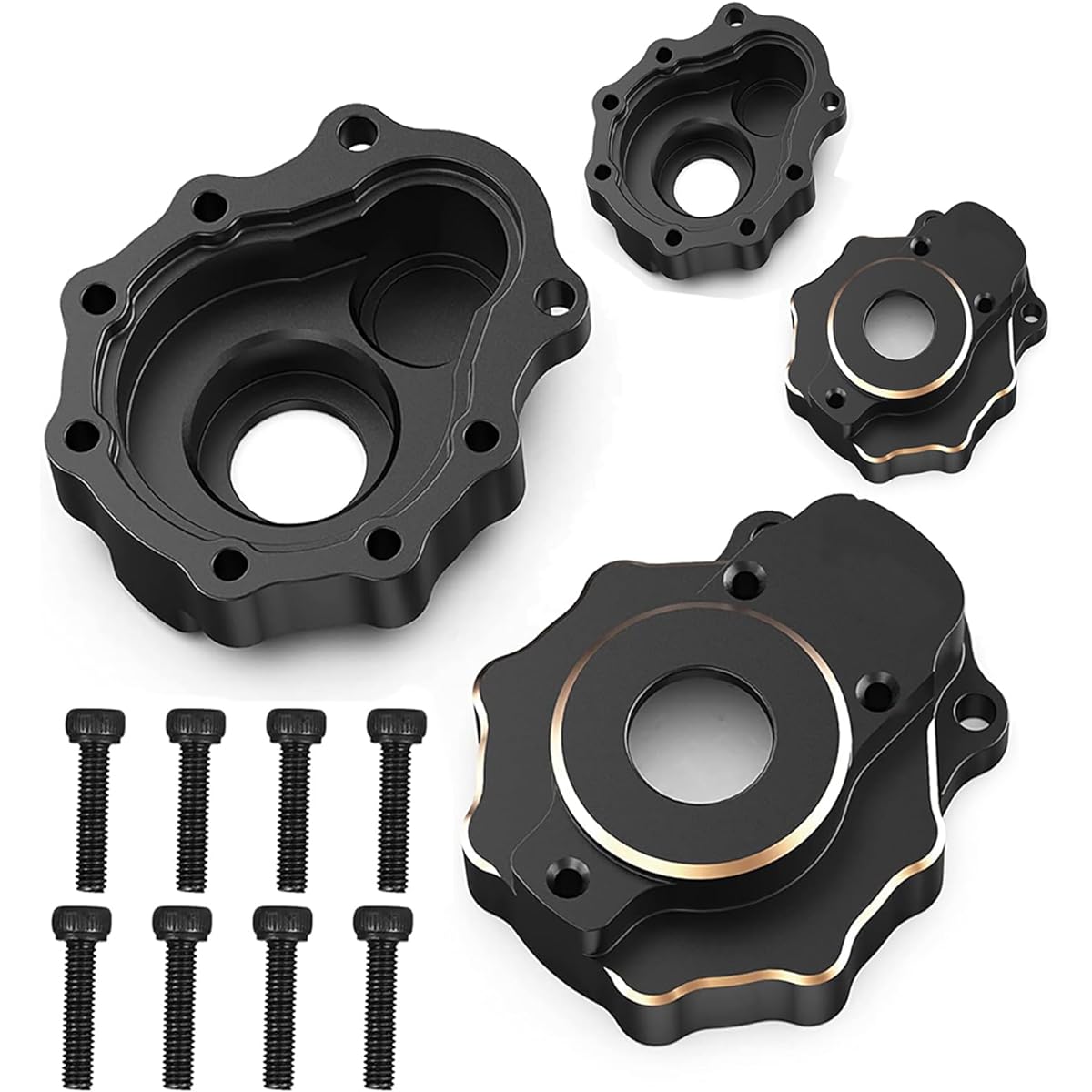 RCBOYZ Brass Outer Portal Drive Housing Steering Knuckle Front and Rear Portal Axle Counterweight 4.1oz Set for 1/10 RC Crawler TRX6 TRX4 Upgrade Parts 8251 Pack of 4