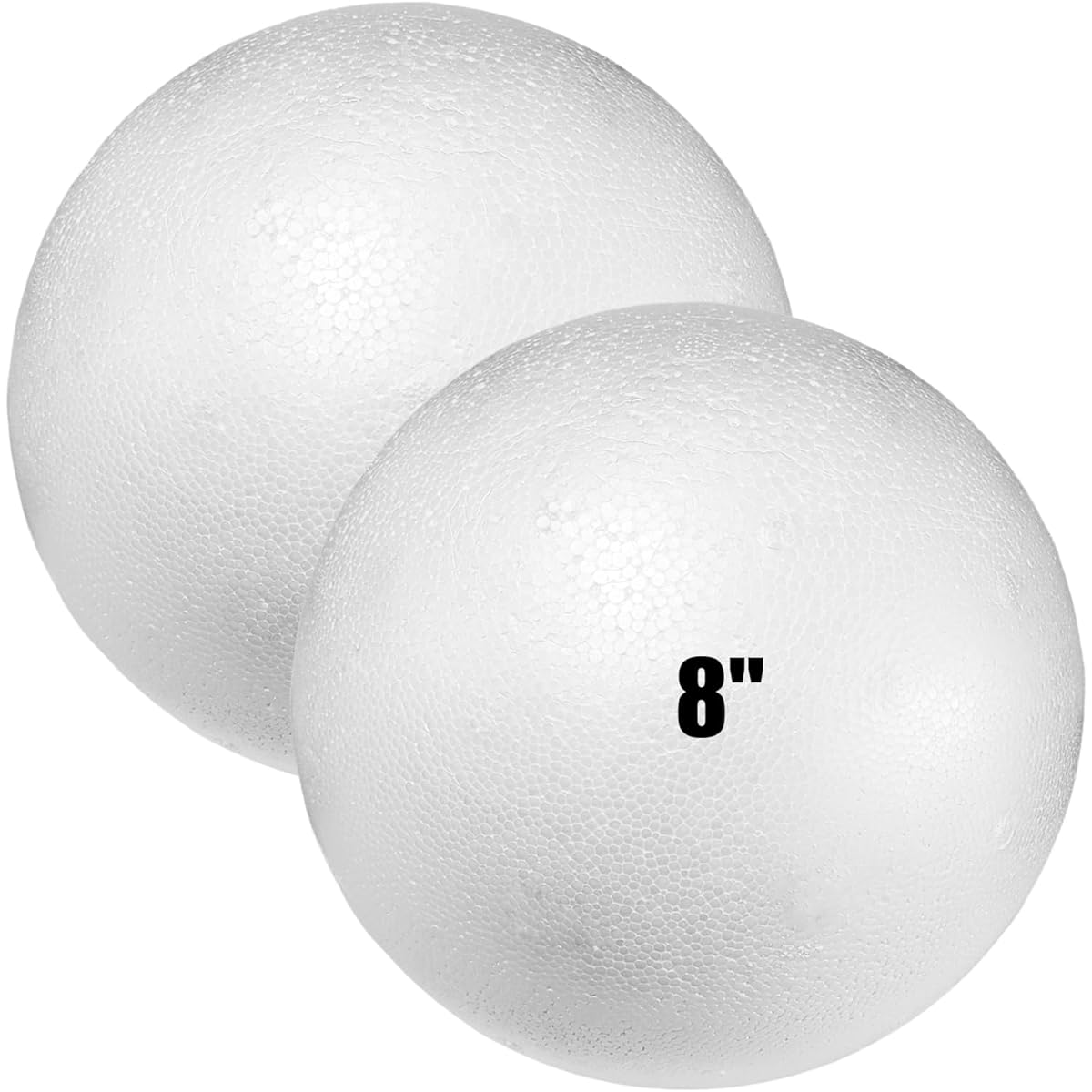 Styrofoam Balls 8 Inch 2pcs Large White Foam Balls for Crafts DIY Crafts Giant Foam Balls for Home and School Smooth Solid Round Balls for Arts and Crafts Projects Christmas DIY Ornaments (2)