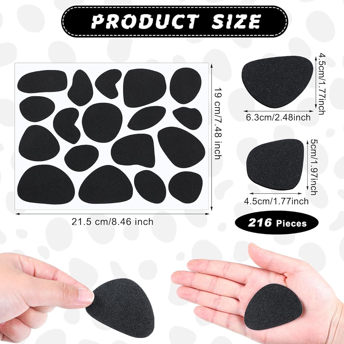 Panitay Halloween Dalmatian Costume Set, Dalmatian Puppy Dog Headband Bow Tie Tail, 216pcs Black Felt Stickers Adhesive Irregular Felt Pads for Adults Kids DIY Costume Cosplay Party Decorations, Set of 12