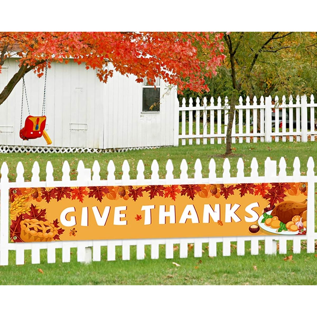 XJF Thanksgiving Banner Decoration Thanksgiving Fall Outdoor Indoor Party Decoration Supplies