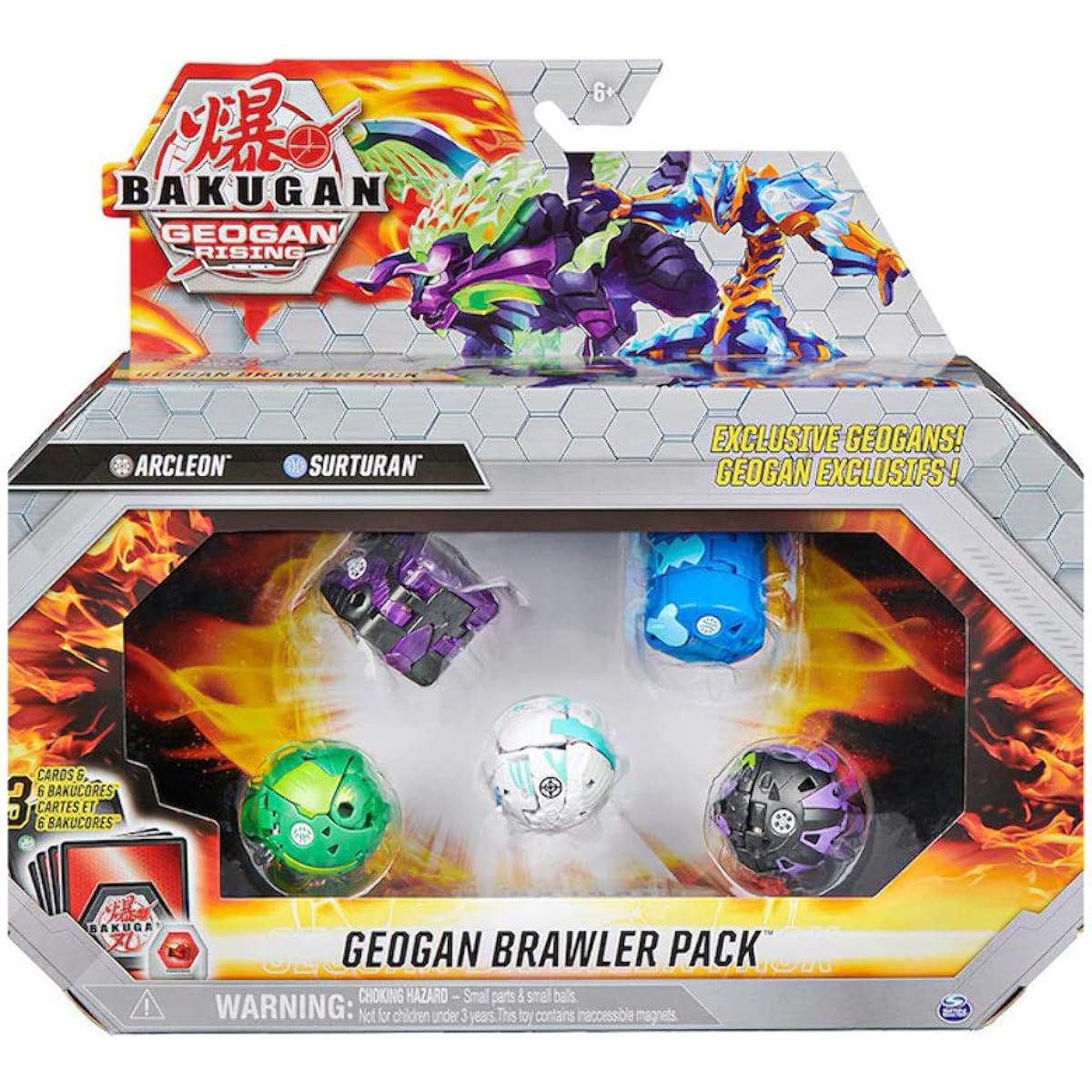 Bakugan Geogan Brawler 5 Pack Darks Alcron and Cirturan Geogan 3 Collection Action Figures