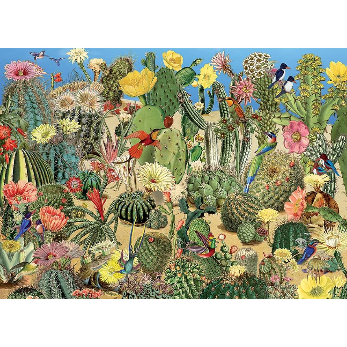 Cobble Hill 1000 Piece Puzzle Cactus Garden with Sample Poster