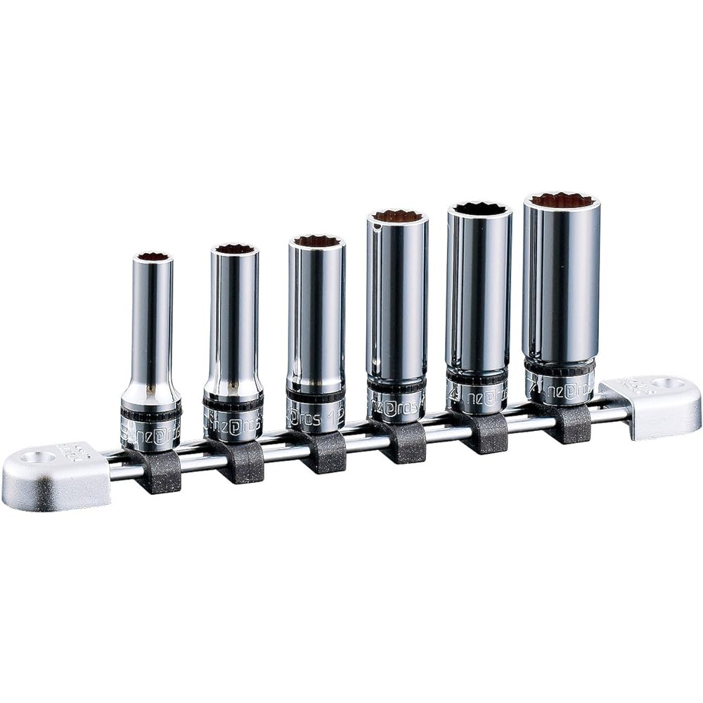 Kyoto Machinery Tools (KTC) Nepros 9.5mm (3/8 inch) Semi-Deep Socket Set of 6 NTB3M06WA