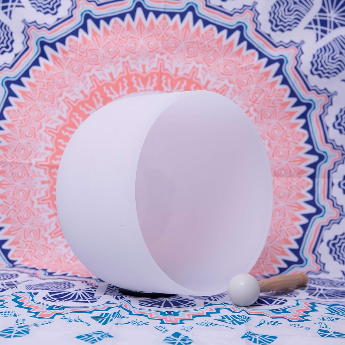ENERGYSOUND 432Hz Perfect Pitch E Solar Plexus Chakra Frosted Quartz Crystal Singing Bowl 10" + Carry Bag with Mallet & O-Ring