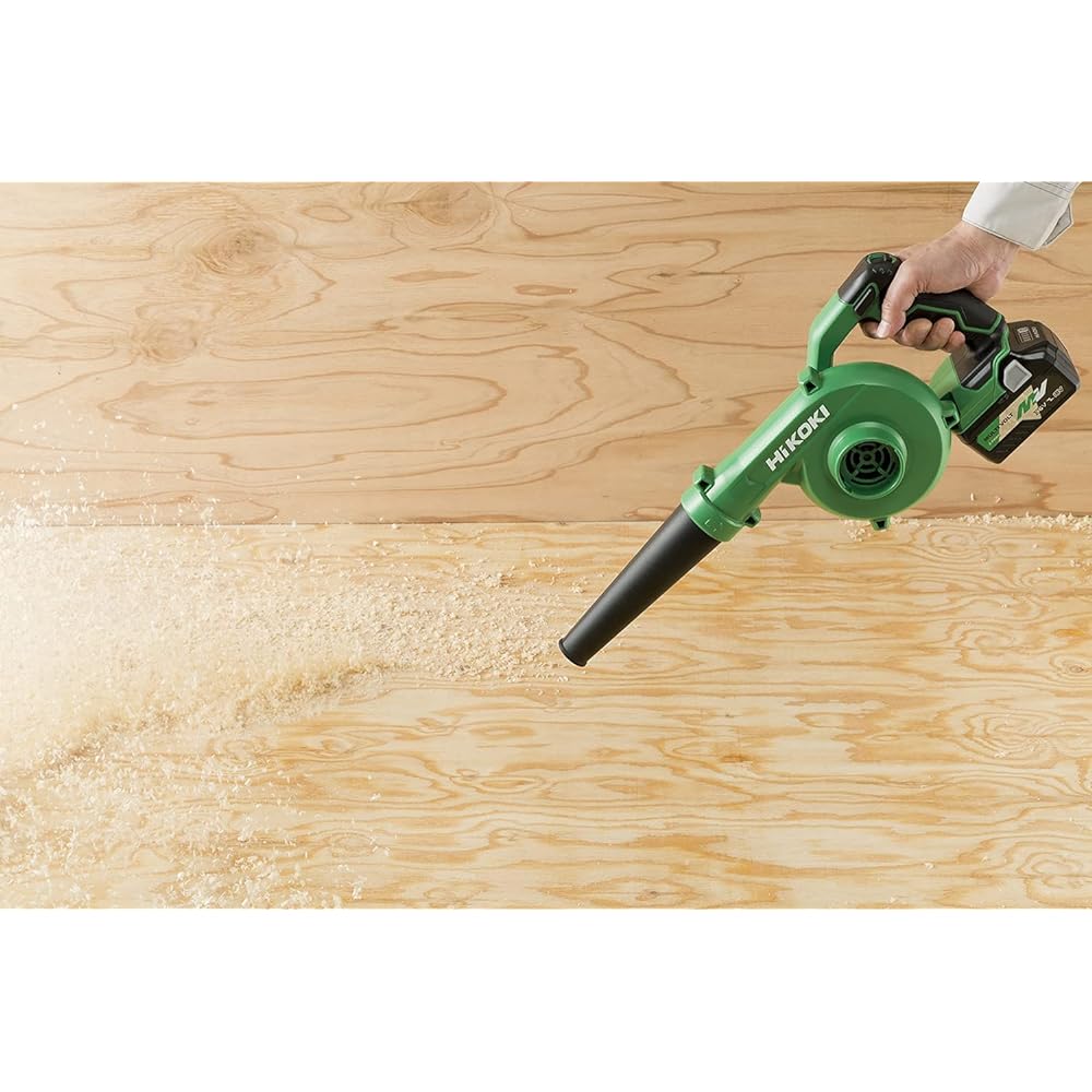 HiKOKI 14.4V 18V Rechargeable Blower, Large Air Volume, Low Vibration, 3 Levels of Air Volume Switching + Continuously Variable Speed Switch, Storage Battery and Charger Sold Separately, RB18DC(NN) Green | Black