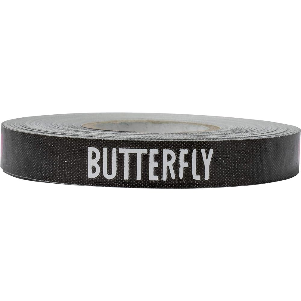 Butterfly Side Tape Protects Rubber and Blade Edges for Table Tennis Paddles - Color Black/White/Magenta - Width 9mm - Roll 1m (2 racquets) 5m (20 racquets) 50m (100)