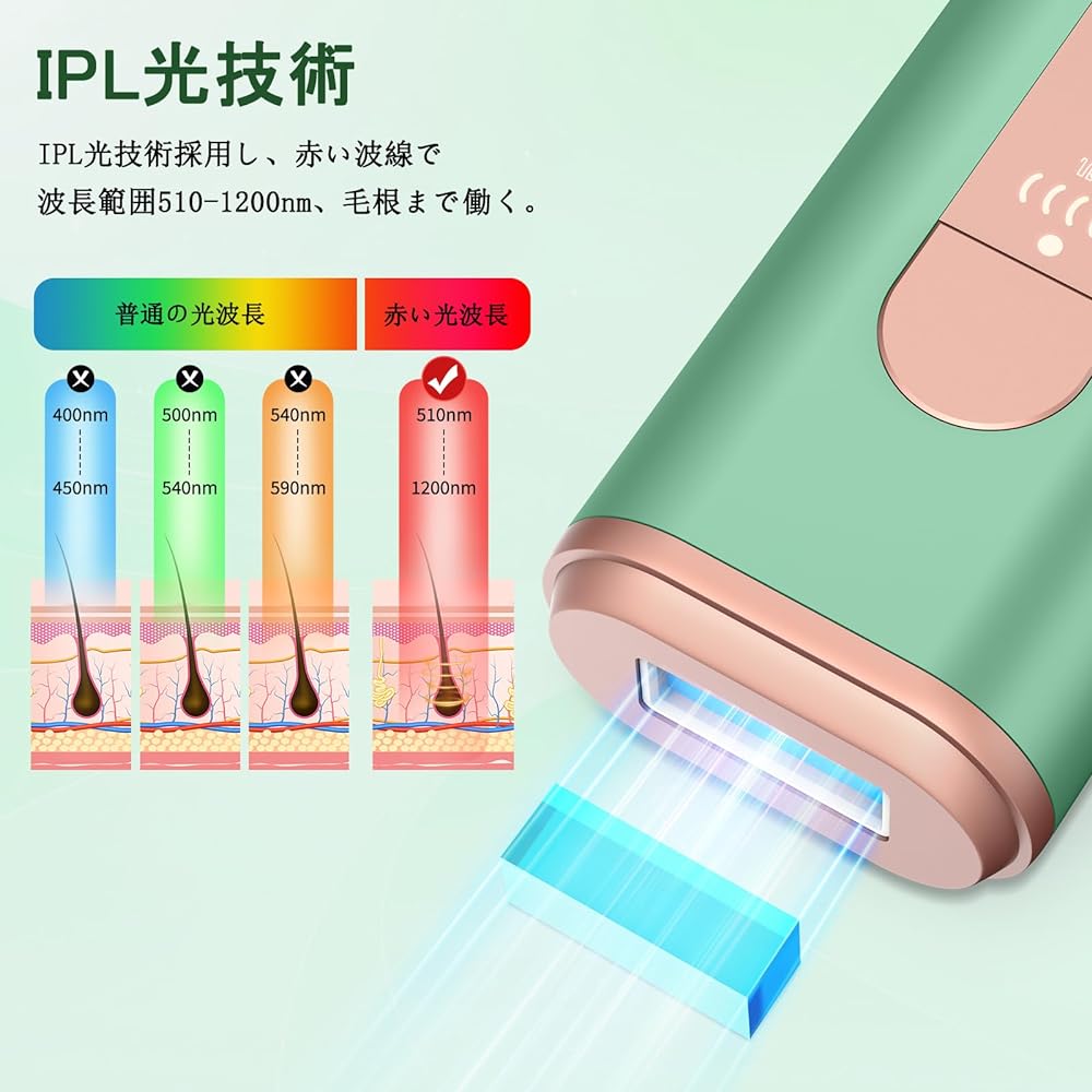 IPL Vapaka Optical Epilator, VIO Compatible, For Home Use, Epilator, Lightweight, 5 Level Adjustment, Women's, Home, Men's, Continuous Irradiation, Whole Body Care, Light Beauty Device, For Face,