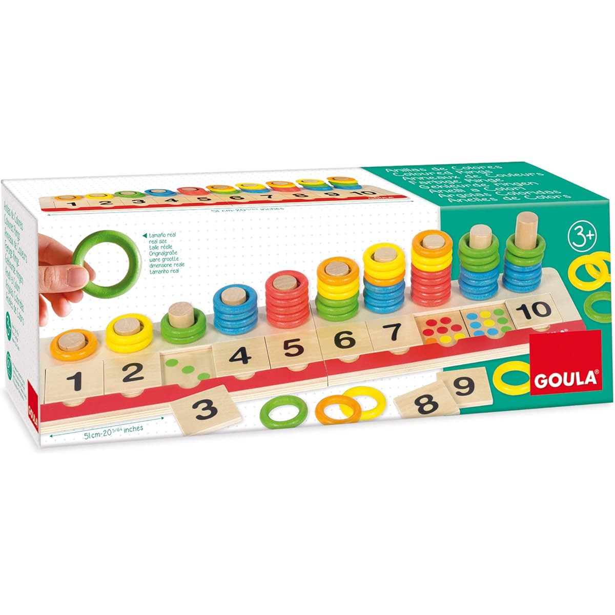 GOULA goula Colour Rings Colour Rings Ages 3 and up 67 pieces Educational Number Learning