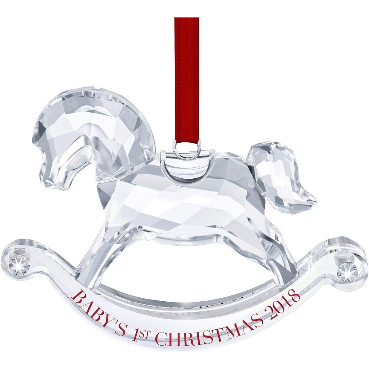 Swarovski Baby's First Christmas Ornament A.E. 2018 Crystal Clear 4 x 2.15 x 0.5 Inches