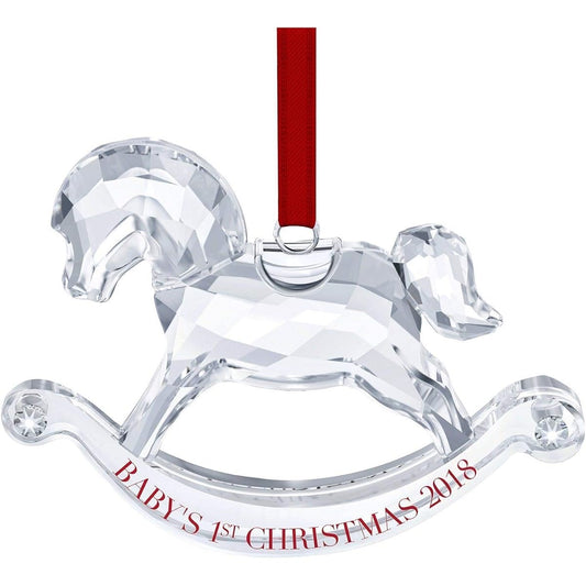 Swarovski Baby's First Christmas Ornament A.E. 2018 Crystal Clear 4 x 2.15 x 0.5 Inches