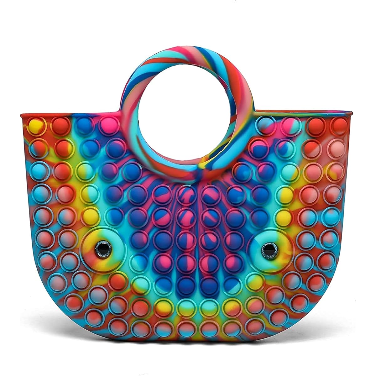Push popitsfidgettoys Handbags Women's Fashion Silicone Handle Bags