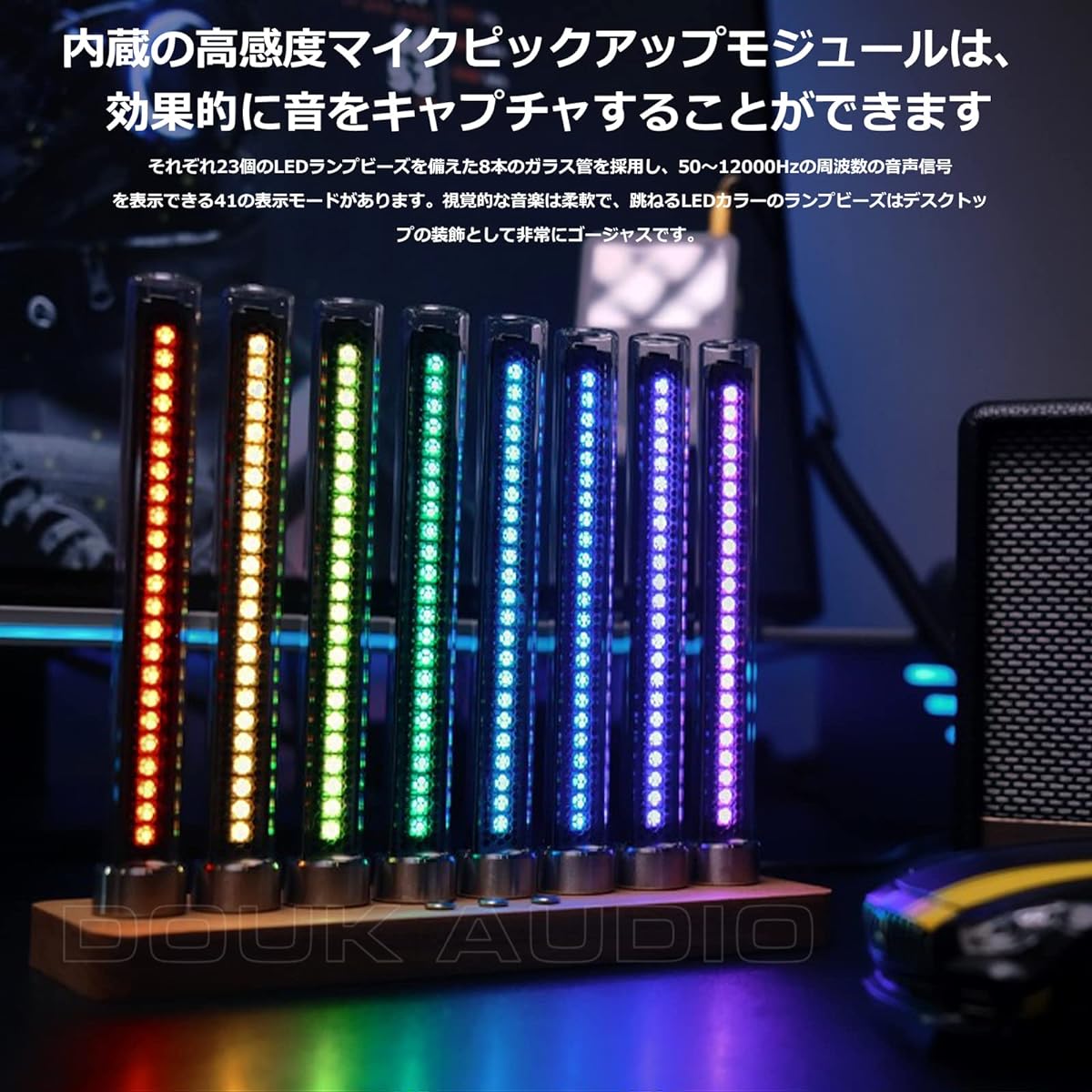 RGB LED Sound Level Meter MIC Music Music Spectrum Analyzer Desktop/Car Audio Display