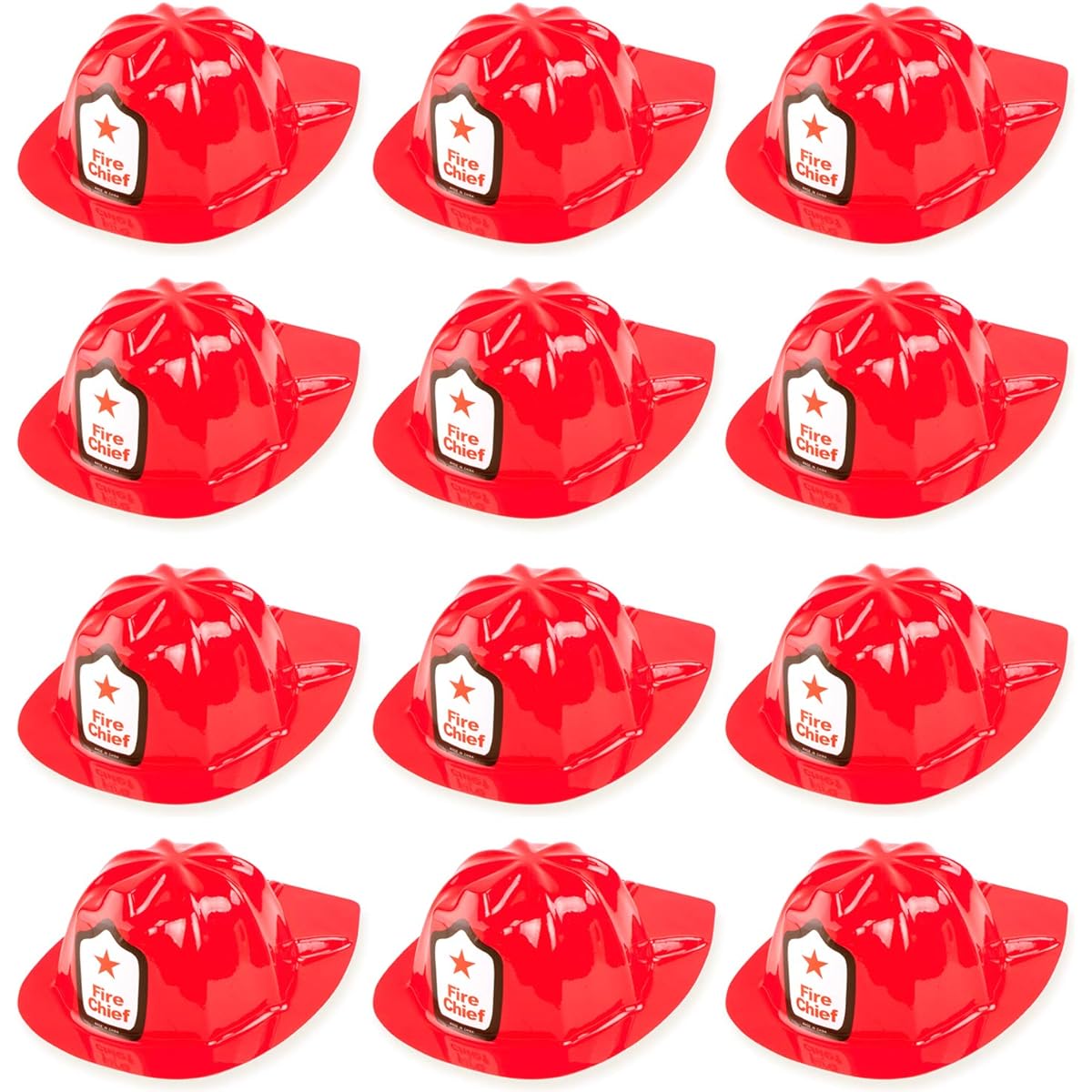 12 Pack Firefighter Kids Helmet Party Supplies Costume Accessories for Children