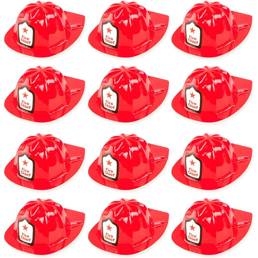 12 Pack Firefighter Kids Helmet Party Supplies Costume Accessories for Children