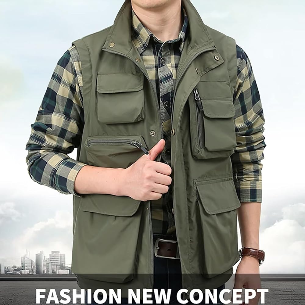 [NORRA] Fishing Vest, Fishing Vest, Stylish Fishing Vest, Outdoor Vest, Men's, Quick Drying, Breathable, Multifunctional Jacket, Outdoor, Multi-Pocket, Fishing