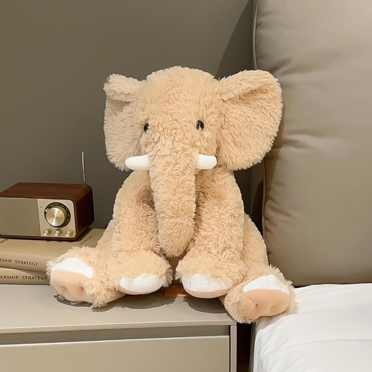 UBABER 20" Large Elephant Plush Toy, Clever Elephant Stuffed Animal Pillow for Kids, Best Elephant Gifts for Women, Soft Elephant Room Decor(Yellow)