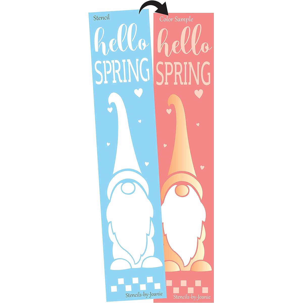 48" Stencil Hello Spring Gnome Seasonal Holiday Porch DIY Vertical Home Decor Sign 3 Piece