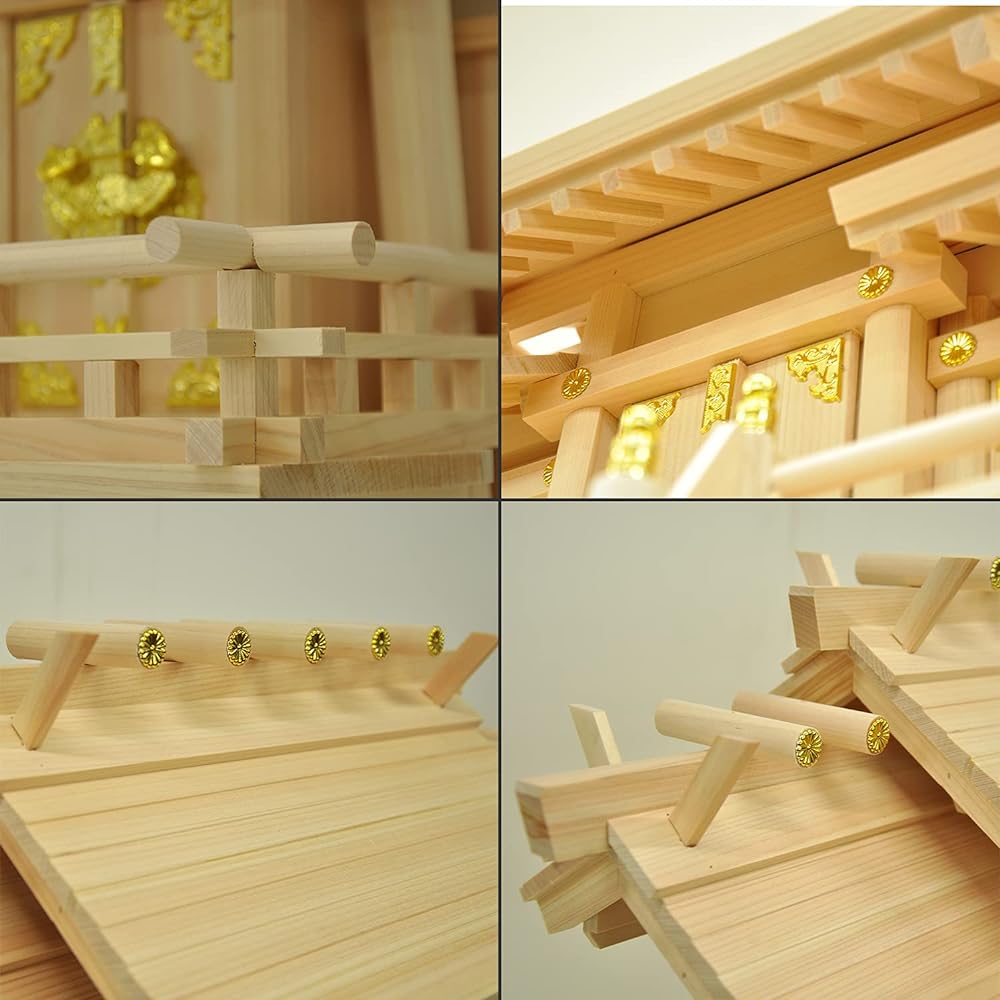 AIS (AIS) Shinto altar, made in Japan, three shrines with different roofs, medium Yukimura medium, bill insertion specification on the back