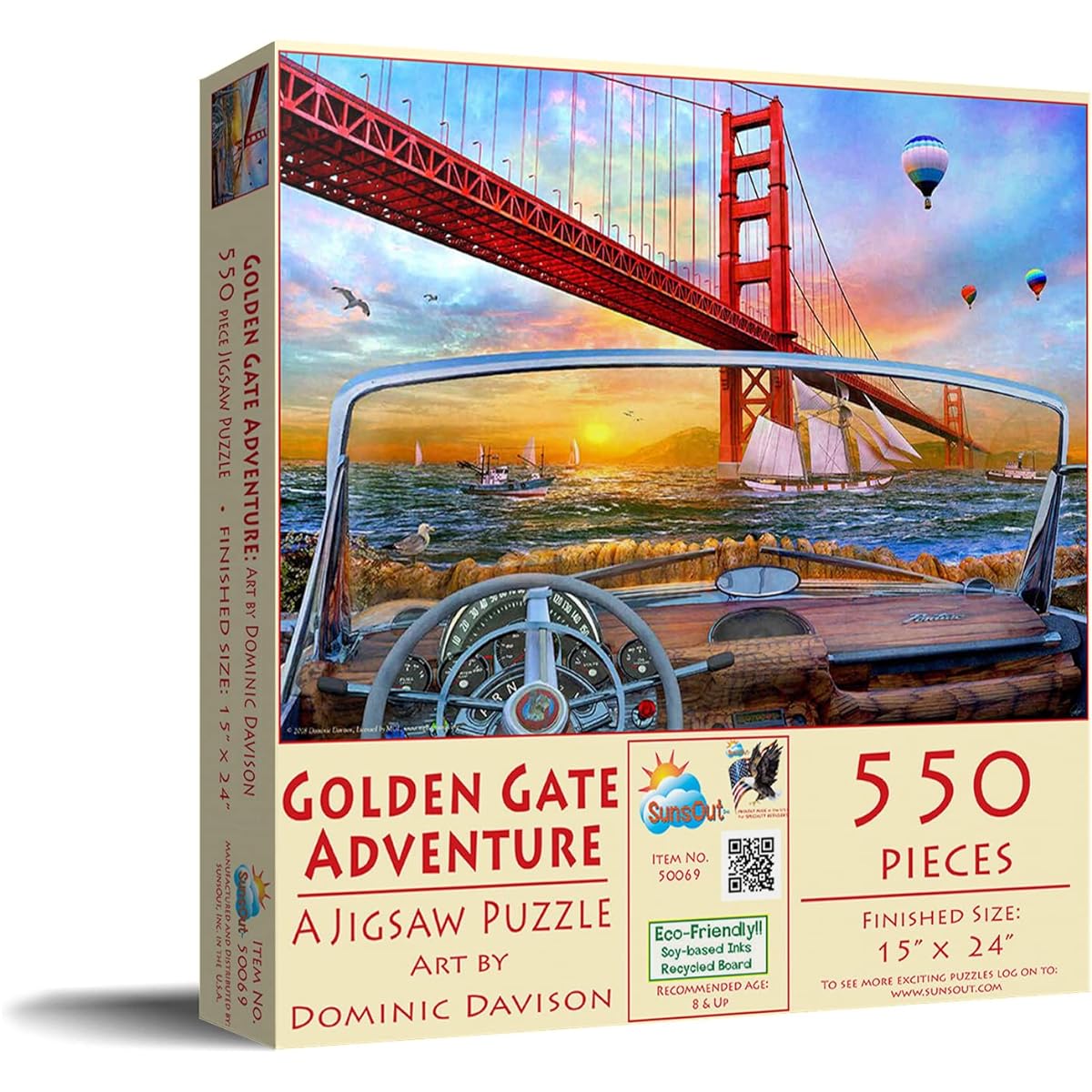 SunsOut Golden Gate Adventure 550 Piece Jigsaw Puzzle