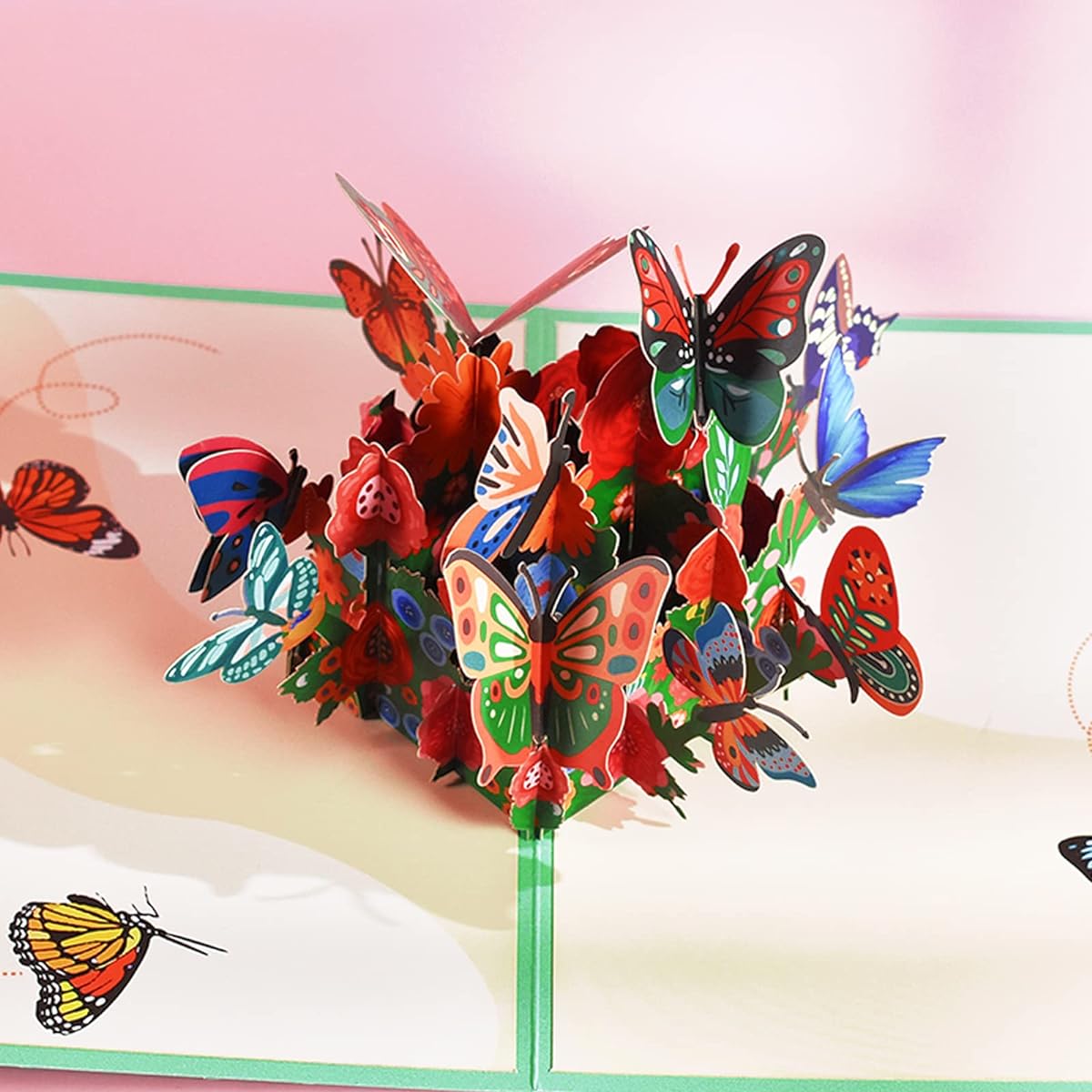 3D Butterfly Pop Up Gift Cards Greeting Cards with Note Cards and Envelopes 3D Pop Up Greeting Cards for Birthday Valentine's Day Mother's Day Wedding Anniversary Thank You Cheers All Occasions