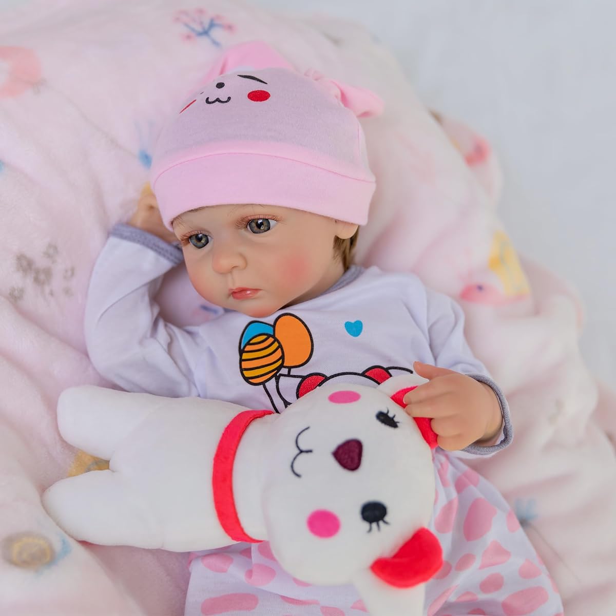 DAYOFF KIDS Reborn Baby Doll Waterproof - 18 Inch Realistic Baby Doll Full Vinyl Body Lifelike Baby Doll for Ages 3+, White