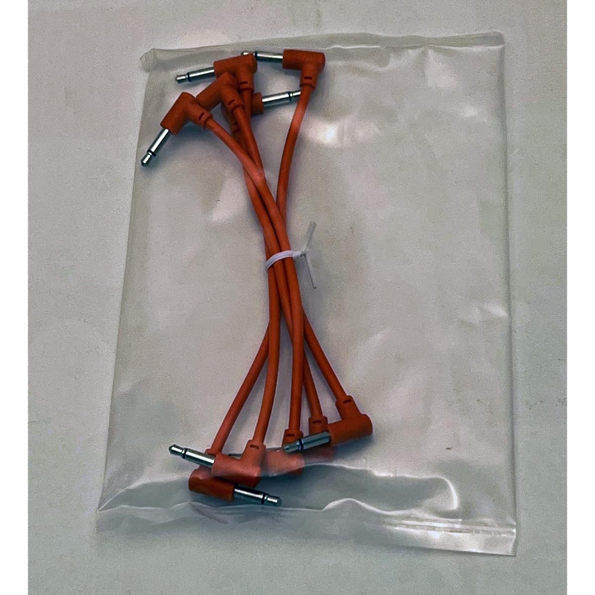 Luigis Modular M-PAR Right Angle Eurorack Patch Cables Orange Cables Pack of 5 4" (10cm)