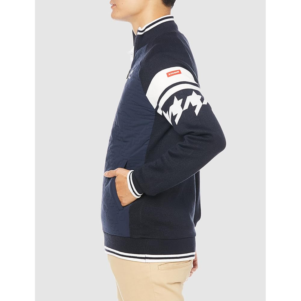[Le Coq Sportif Golf] [22 Fall/Winter Model] Golf Cut and Sew Windproof Active Heat Retention Washable Heat Navi Hybrid Sleeve Switching Men's