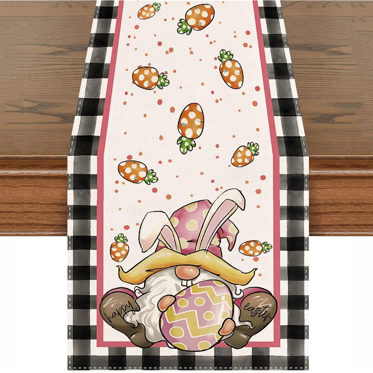 UYPGOIN Easter Table Runner Rabbit Easter Egg Spring Summer Seasonal Holiday Kitchen Dining Table Decoration for Home Party 13 x 72 Inch (A11)
