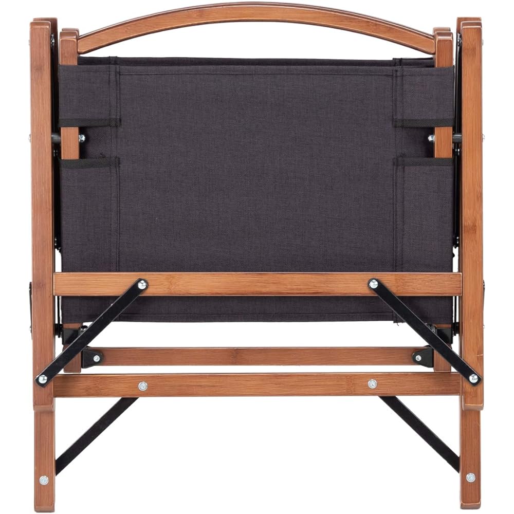 BUNDOK Low Style Chair BAMBOO <Black/Red> BD-114 Foldable Natural Material