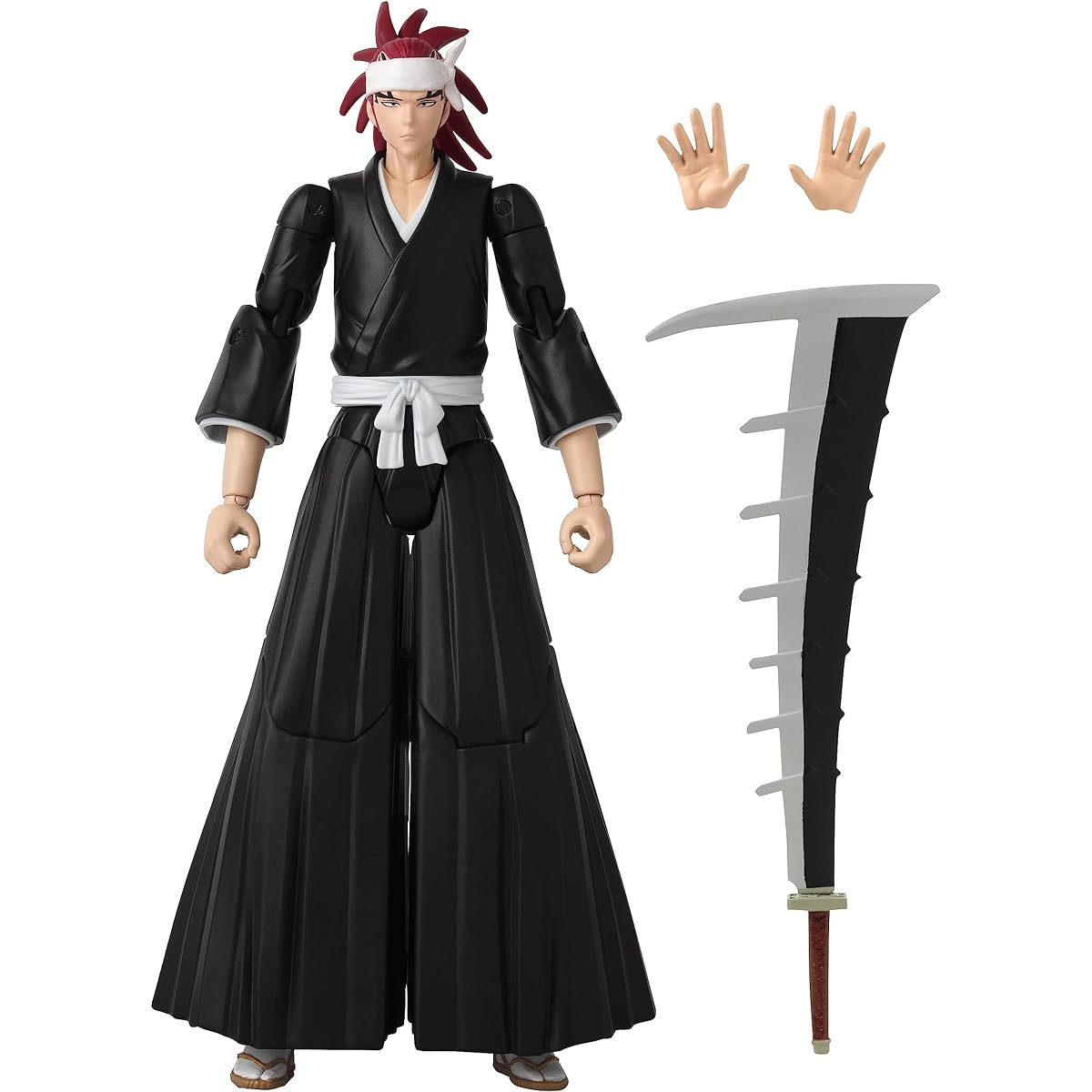 Bandai Anime Heroes Bleach Figure Abarai Renji Action Figure Articulated Anime Figure with Swappable Arms and Face Bleach Action Figure 17cm