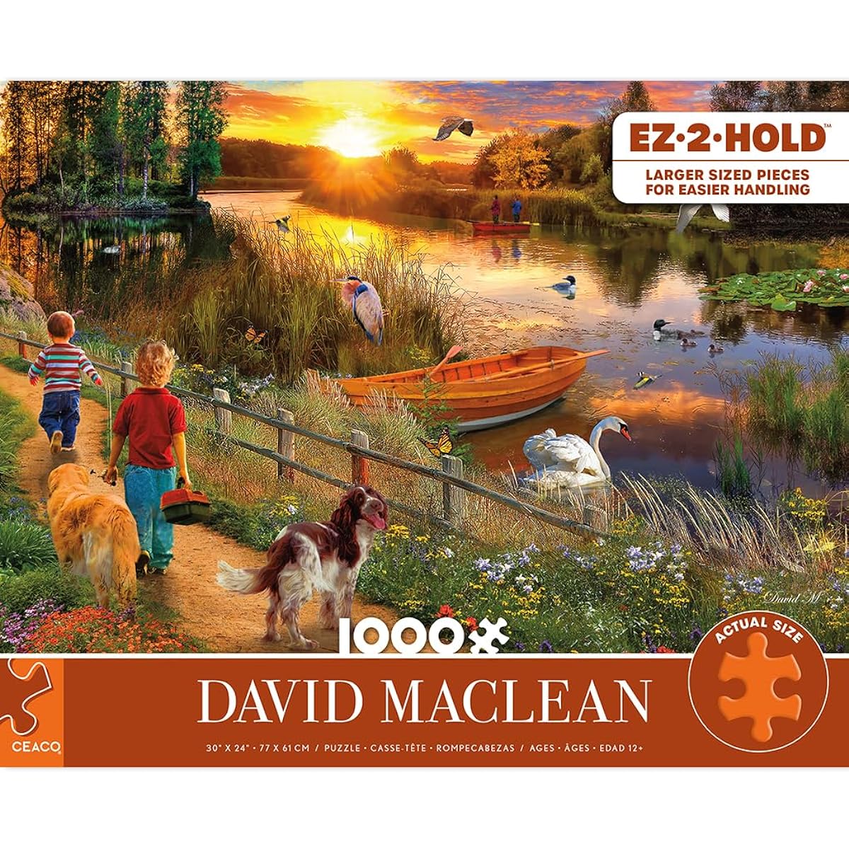 Ceaco - David McLean - River Sunset - 1000 Jumbo Piece Jigsaw Puzzle