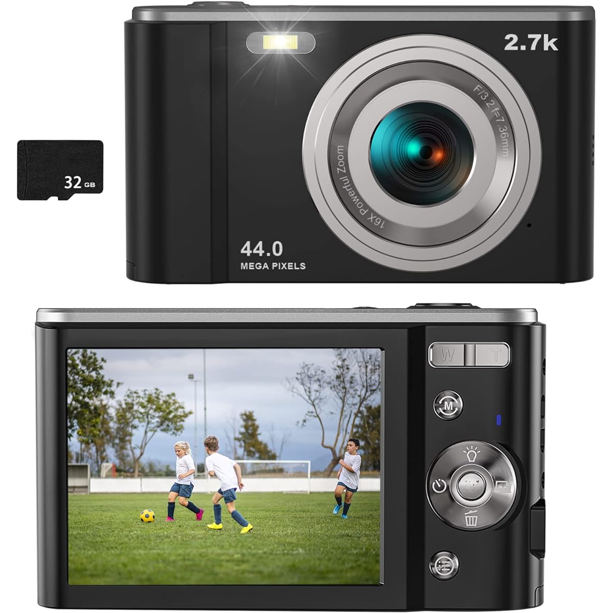 Kids Boys Girls Digital Camera - 2.7K 48MP Children Camera with 32GB SD Card Rechargeable Electronic Mini Camera for Students Teens Kids