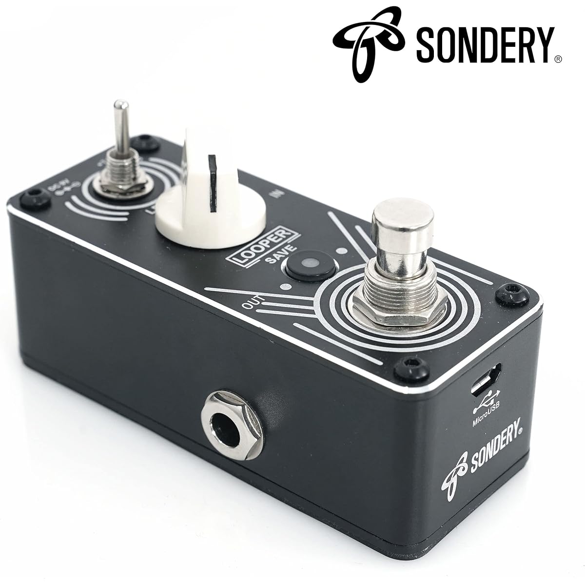 Sondery Triple Looper Pedal Access to upload/download music files from 3 tracks with included USB cable 30 minutes loop time for each track Loop Pedal Unlimited Overdubs Undo/Redo Mini Size