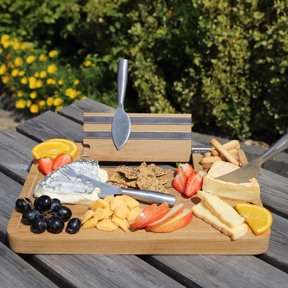BOSKA Cheese Knife Stainless Steel/Wood 34.2x25x3.7cm Cheese Knife & Magnetic Board Set 320083