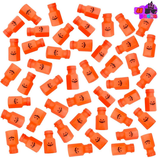 48pcs Halloween Bubble Wands Mini Pumpkin Bubble Toys for Kids Halloween Party Favors for Outdoor Indoor Activities (Halloween)