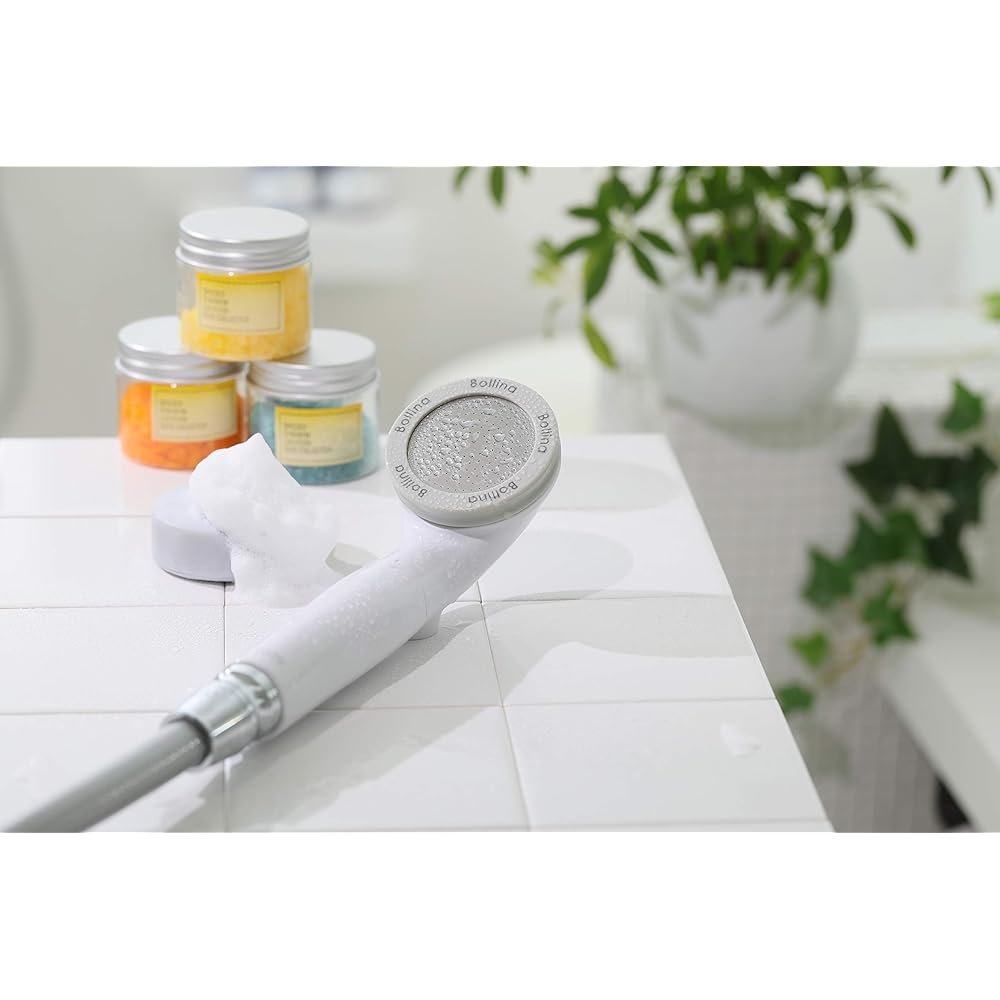 Tanaka Metal Manufacturing (TKS) Micro Bubble Shower Head "Bollina Pulito" [Water Purification Shower] 2 cartridges included TK-7030 Gray (Gray)