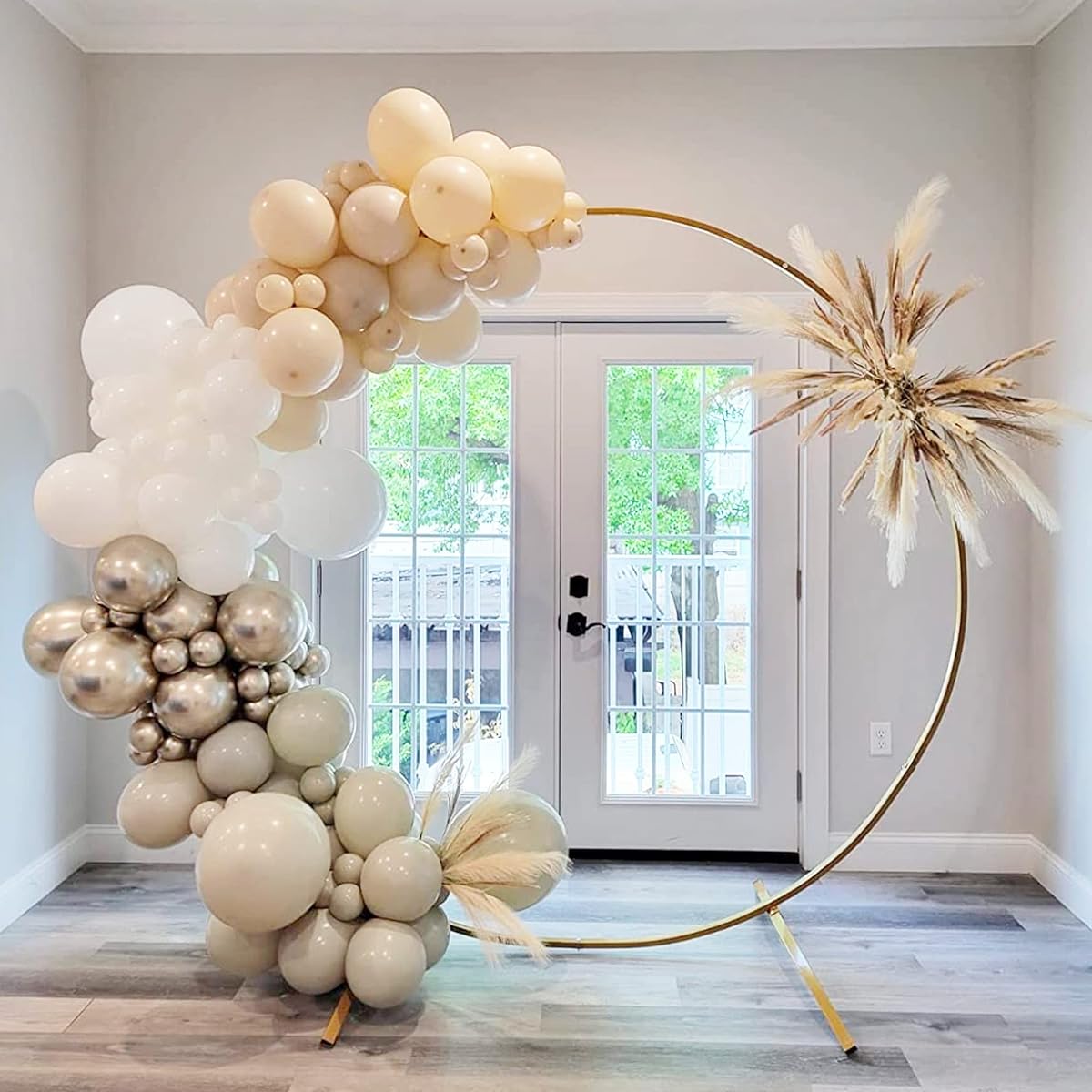 Ellie's Party Supply Premium Neutral Balloon Arch Kit Boho Balloon Garland Kit Gray Gold White Sand & White Balloons Baby Shower Decorations Engagement Party Bridal Wedding Shower Balloons