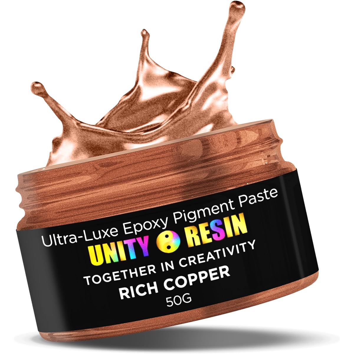 UNITY RESIN - Resin Color Pigments, Easy to Use Epoxy Resin Pigments, Concentrated Pigment Paste for Epoxy Resin, Epoxy Resin Supplies, Art, Woodworking, DIY Projects and More, 50g (Rich Copper)